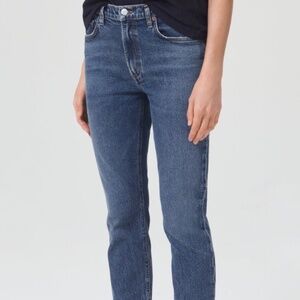 Agolde Willow Mid Rice Crop jeans in Rush(blue)